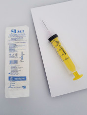 Шприц 50 мл Luer Lock с иглой 18G, Alexpharm (25 шт/уп)