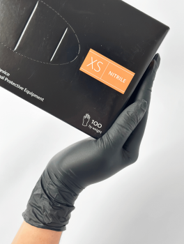 Перчатки нитриловые (размер ХS) черные 4г Nitrylex Mercator, 100 шт