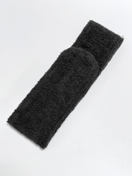 Косметическая повязка на голову махровая с липучкой, черная