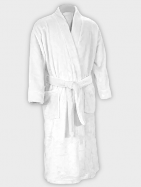 Халат плюшевый белый для гостиниц и спа, размер L (48-50)