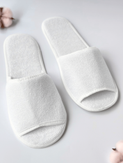 Тапочки одноразовые махровые, белые (10 пар)