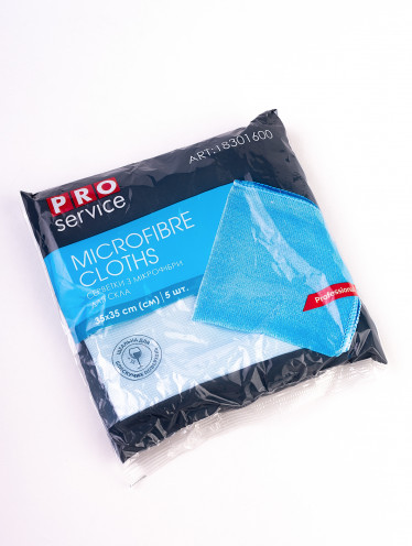 Салфетка микрофибра PRO Service "Для стекла и зеркал" (5 шт/уп)
