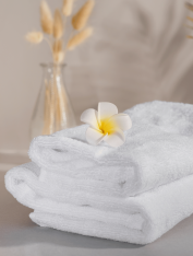 Полотенце махровое, белое (70*140см), Узбекистан