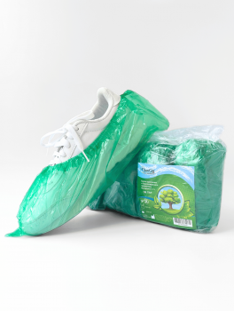 Бахилы 3 г/шт ПРОЧНЫЕ БИO-разлагаемые, зеленые (100 шт)
