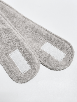 Косметическая повязка на голову махровая с липучкой, серая