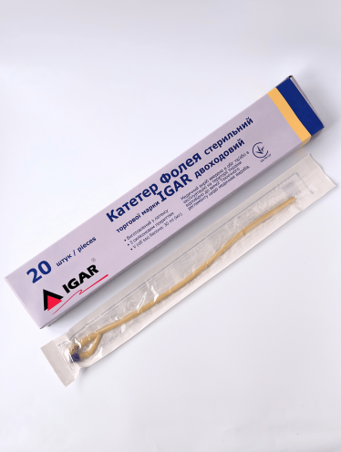 Катетер Фолея двухходовой 22FR, Igar (20 шт/уп)