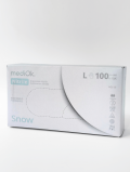 Рукавички нітрилові (розмір L) білі 3,5г mediOk Nitrile Snow, 100 шт
