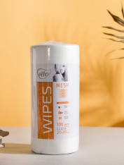 Салфетки спанлейс 20*20см, сетка (100шт/рул)