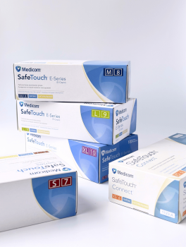 Перчатки латексные без пудры (размер M) 5,5г/м² MEDICOM, 100шт