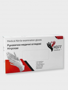 Рукавички латексні (розмір L) опудрені "Hoff Medical" 100 шт