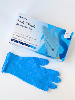 Рукавички нітрилові (розмір XS) блакитні 3,5г Medicom, 100 шт