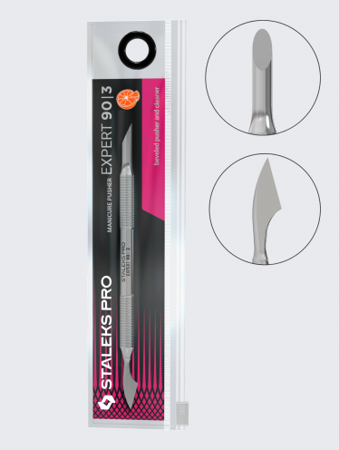 Лопатка маникюрная Staleks Pro Expert 90 Type 3 (пушер скошенный и топорик)