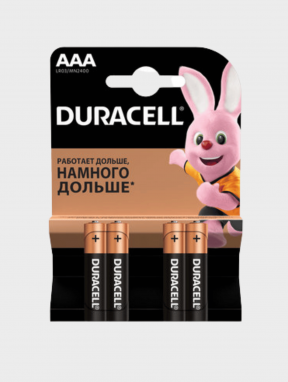 Батарейки мізинчикові (ААА) DURAСELL 1.5V (4шт/уп)