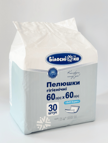 Пеленки одноразовые 60*60 см, Белоснежка Премиум (30 шт)