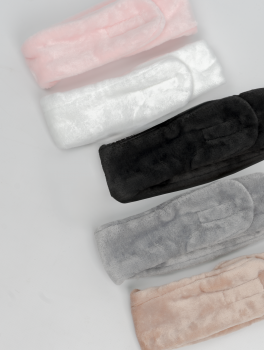 Косметична пов'язка на голову з липучкою, чорна