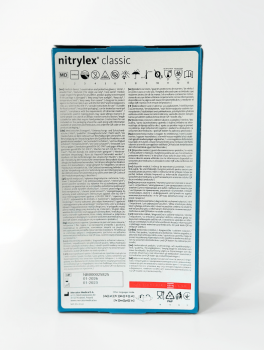 Перчатки нитриловые (размер L) голубые 3,5 г Nitrylex CLASSIC, 100шт/уп