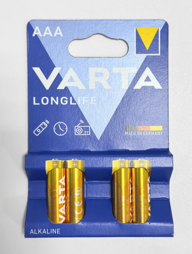 Батарейки мизинчиковые LONGLIFE (ААА) VARTA 1.5V (4шт/уп)