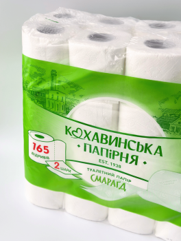 Туалетний папір "Смарагд", 2-шар. білий (32 рул/уп) Кохавинська папірня