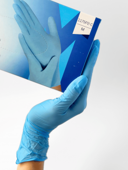 Рукавички нітрилові (розмір M) блакитні 3г Medicom Vitals SB, 100 шт