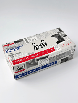 Серветки косметичні PARUS у прямокутному боксі (150 шт/уп)