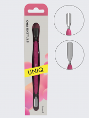 Лопатка маникюрная Gummy с силиконовой ручкой UNIQ 10 Type 1 (пушер округлый широкий + округлый узкий)