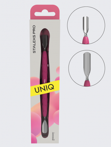 Лопатка маникюрная Gummy с силиконовой ручкой UNIQ 10 Type 1 (пушер округлый широкий + округлый узкий)