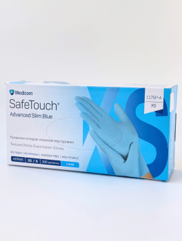 Перчатки нитриловые (размер XS) голубые 3,5г Medicom, 100 шт