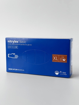 Рукавички нітрилові (розмір XL) сині 3,5г Mercator Nitrylex Basic, 100 шт