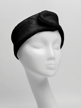 Косметична пов'язка на голову з липучкою, чорна