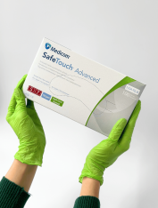 Перчатки нитриловые (размер S) зеленые 3,5г Medicom, 100 шт/уп