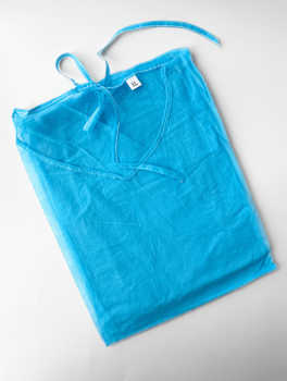 Халат хирургический XXL с резинкой на завязках (10 шт/уп) Mercator Medical, синий