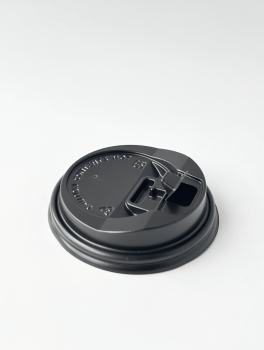 Крышки черные с клапаном ST=80 мм для бумажных стаканов 340 мл (50 шт/уп)