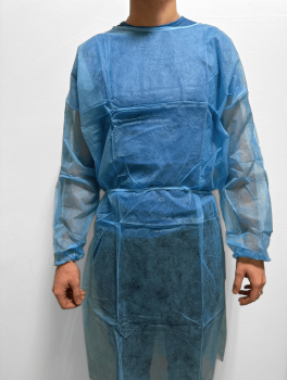 Халат хирургический с резинкой на завязках (10 шт/уп) BETAtex, синий