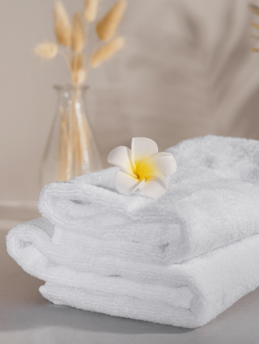 Полотенце махровое, белое (50*90см), Узбекистан