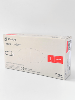 Перчатки латексные с пудрой (размер L) Mercator Medical, 100шт