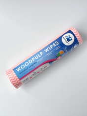 Салфетки Aquasoft Woodpulp сетка 25х30, розовая волна (30 шт)