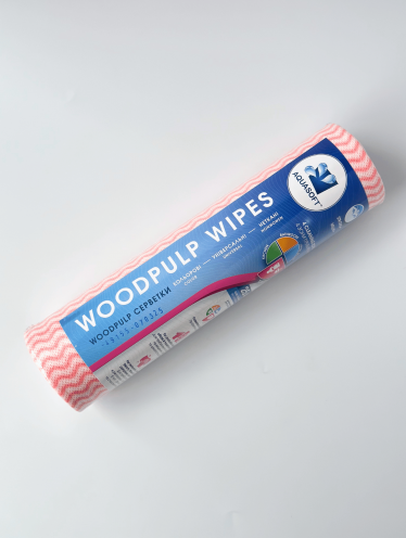 Салфетки Aquasoft Woodpulp сетка 25х30, розовая волна (30 шт)