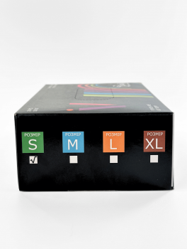 Рукавички нітрилові (розмір S) чорні 5г SanGig V, 100 шт