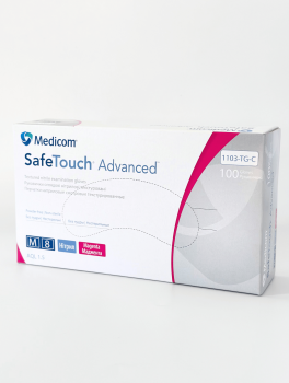 Рукавички нітрилові (розмір М) малинові 3,5г Medicom, 100 шт/уп