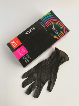 Перчатки нитриловые (размер XS) черные 4г "SanGig", 100 шт