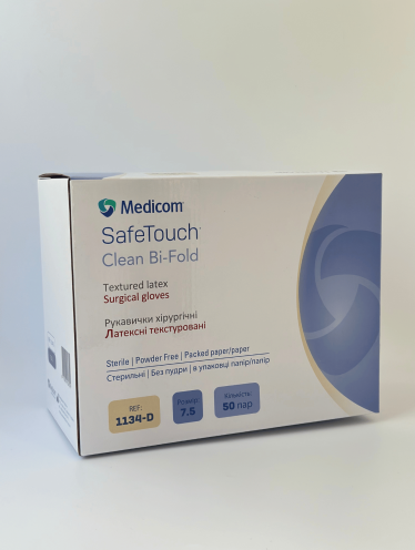 Перчатки стерильные без пудры (размер 7.5) MEDICOM, 50 пар