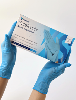 Перчатки нитриловые (размер XS) голубые 3,5г Medicom, 100 шт