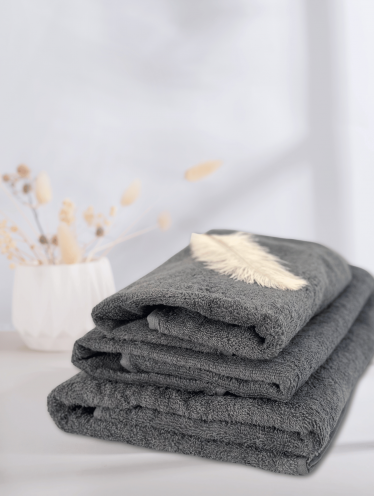 Полотенце махровое серое (40*70см), Узбекистан