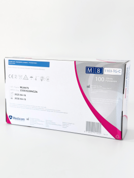 Рукавички нітрилові (розмір М) малинові 3,5г Medicom, 100 шт/уп