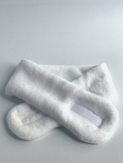 Косметична пов'язка на голову з липучкою, біла