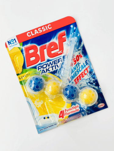 БРЕФ гель - 4 шарики для унитаза, Лимон (50мл)