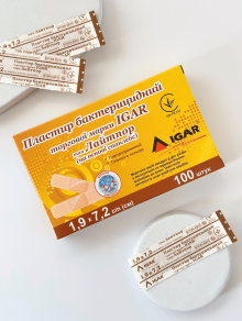 Пластырь бактерицидный IGAR Лайтпор 1,9х7,2см (100шт/уп)