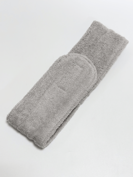 Косметическая повязка на голову махровая с липучкой, серая