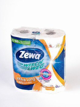 Полотенца бумажные Zewa Wish&Weg, 2-слойные (2рул/уп)