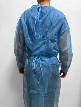 Халат хирургический с резинкой на завязках (10 шт/уп) BETAtex, синий